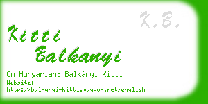 kitti balkanyi business card