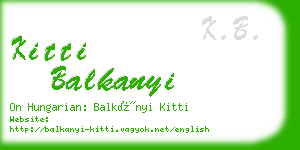 kitti balkanyi business card